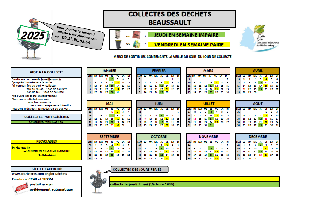 Calendrier collecte 2025